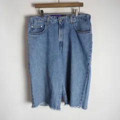 90S Levis リーバイス Silver tab BAGGY シルバータブ バギー デニム カッティング ハーフ パンツ ビンテージ 青 サイズ W34 719Q★4