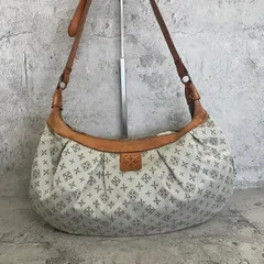 良品　russet　ラシット　ショルダーバッグ　モノグラム　ナイロン　レザー　グレー