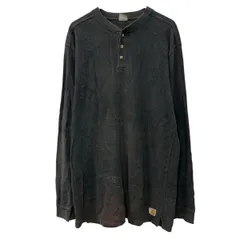 carhartt 長袖 無地Tシャツ M ブラック カーハート ハーフボタン ヘンリーネック カジュアル サーマル コットン100% 春秋物 a803-5199