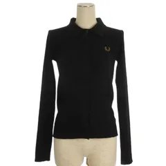 フレッドペリー FRED PERRY ワンポイント リブ ポロ ニット 長袖 ブラック 8
