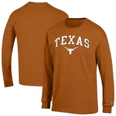 チャンピオン メンズ トップス Tシャツ ロゴ MensChampion Texas Orange Texas Longhorns Arch Over Logo Long Sleeve TShirtex Orange オレンジ