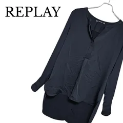 REPLAY リプレイ ブラック 長袖 ブラウス シャツ ポリエステル100% レディース Sサイズ相当 無地 シンプル 上質素材 トップス 通勤 通学 293KJのサムネイル