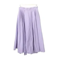 ガリャルダガランテ GALLARDAGALANTE 美品 スカート フレア ひざ丈 無地 ウエストゴム 0 約Sサイズ 紫 パープル ■YHS8
