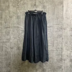 【T-309】ロングスカート 黒 ブラック ウエストゴム フレア ギャザー レディース 上品 大人カジュアル 無地 ゆったり 古着