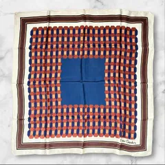 Pierre Cardin シルクスカーフ 幾何学柄 大判 ピエールカルダン