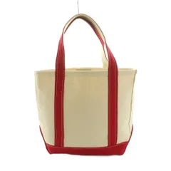 エルエルビーン L.L.BEAN トートバッグ キャンバス バイカラー アイボリー 赤 /MI