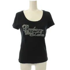 バーバリーブルーレーベル BURBERRY BLUE LABEL ラインストーン Tシャツ 半袖 38 ブラック 黒 /JP