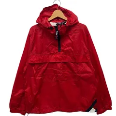 TOMMY HILFIGER/トミーヒルフィガー 90年代/90’s ヴィンテージ ナイロンジャケット プルオーバー ハーフジップ オールドトミー フラッグタグ Ｍサイズ Srilanka製 レッド