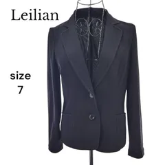【美品】leilian レリアン ジャケット トリアセテート混 ブラック フォーマル