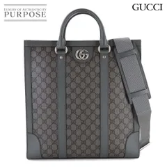 未使用 展示品 グッチ GUCCI オフィディア ミディアム 2way トート ショルダー バッグ GGスプリーム レザー グレー 731793 90313949