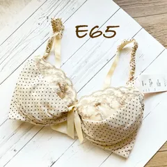 ドット柄 レースブラジャー（E65）　T218