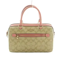 コーチ COACH ボストンバッグ シグネチャー柄 ベージュ ピンク 83607 /MI