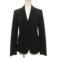 セオリー Theory 美品 テーラード ジャケット シングル 3B 背抜き 無地 薄手 4 約Lサイズ 黒 ブラック