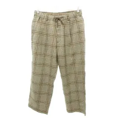 ビームスハート BEAMS HEART パンツ チェック ウエストゴム 薄手 Mサイズ 茶 ブラウン ■YHS11