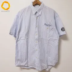 #snc シナコバ SINACOVA 半袖シャツ S 水色 白 ストライプ トランプ 刺繍 ワッペン ロゴ メンズ [989570]のサムネイル