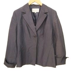 メルローズ MELROSE シングル ジャケット テーラード 薄手 光沢 3 紺 ネイビー ■TC