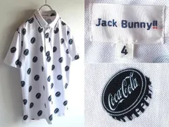 美品 Jack Bunny × Coca Cola ジャックバニー パーリーゲイツ コカコーラ 2021SS ロゴ 王冠プリント ポロシャツ 4 ホワイト 白