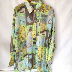 Gray グレイ シアーシャツ 長袖 グリーン系