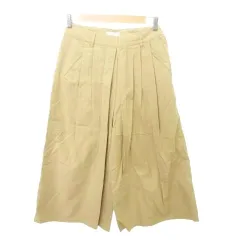 グリーンレーベルリラクシング ユナイテッドアローズ green label relaxing 美品 ワイド パンツ 無地 ジップ 厚手 40 約Mサイズ ベージュ ■YHS3