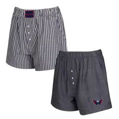 アンブランデッド レディース ボトムス ハーフパンツ・ショーツ ショートパンツ キャップ Unbranded Womens Conceptsport Charcoal Washington Capitals TwoPack Boxer Shortset Cap