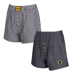 アンブランデッド レディース ボトムス ハーフパンツ・ショーツ ショートパンツ Unbranded Womens Conceptsport Charcoal Boston Bruins TwoPack Boxer Shortset Bsb Charco チャコ