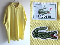 希少 90sビンテージ LACOSTE ラコステ F5191 現L1212 DEVANLAY社 ワニロゴワッペン 鹿の子 ポロシャツ 7 黄 ビッグサイズ 特大