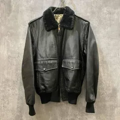 古着 レザージャケット 6-1 フライトジャケット ファー襟ジャケット ブラック サイズL 