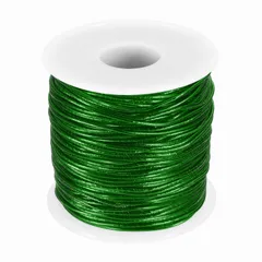 uxcell 1mm メタリック ゴム コード 装飾用 弾性 紐 クラフト ギフト ラッピング 装飾 用 緑 50m