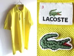 LACOSTE ラコステ L1212X ワニロゴワッペン コットン 鹿の子 ポロシャツ 3 黄色 イエロー 日本製 国内正規品
