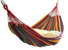 LA SIESTA ハンモック オレンジ系 ストライプ 木製バー、取り付け具