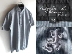 agnes b. homme アニエスベーオム トカゲロゴ/レザール刺繍 BDポロシャツ T1 ネイビー ホワイト 紺 白 日本製 ボタンダウンのサムネイル