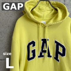 【USED】US 古着 GAP パーカー L レモンイエロー ビッグロゴ フーディー ギャップ スウェット プルオーバー カジュアル ストリート アメカジ メンズ レディース USA古着 スウェットパーカー