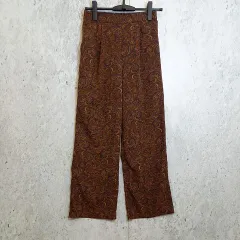 LOWRYS FARM ローリーズファーム  パンツ ペイズリー柄 イージーパンツ ワイドパンツ ウエストゴム ブラウン Fサイズ 〇□☆