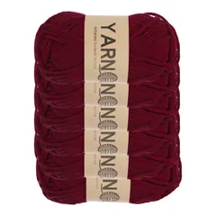 uxcell 6個入りかぎ針編み糸 1.8mmワインレッド5層アクリル糸150 gスポーツウェイト糸 かぎ針編み手芸ブ ランケットギフト用のふわふわで柔らかい糸 総長328ヤード