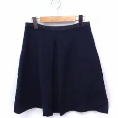 B&Y ユナイテッドアローズ BEAUTY&YOUTH ビューティー&ユース スカート 台形 ひざ丈 タック 起毛 M ネイビー 紺 /FT20