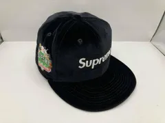 supreme/シュプリーム NEWERA velour box logo cap キャップ ベロア ブラック 
