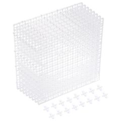 uxcell 8個セット 水槽仕切り板 30x30cm プラスチック製 卵ケース型 光拡散グリッド フィルター底プレート 吸盤クリップ付き 透明