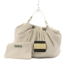 エンポリオアルマーニ EMPORIO ARMANI ショルダーバッグ ワンハンドル パイソン レザー 白 ホワイト /AN5