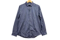 k01250925082　VAN HEUSEN　XLサイズ　紺×黒のチェック　　トップス　長袖シャツ　通年