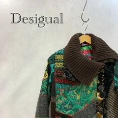 Desigual トリコット＋ファー コート 48E2039 アウター 40 総柄 刺繍 Lサイズ相当 レディース ファッション _201021のサムネイル
