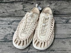KEEN ホワイト 編み込みサンダル - メルカリ