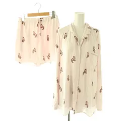 ジェラートピケ gelato pique 24SS CAT柄シャツ&ショートパンツ セットアップ パジャマ ルームウェア F ライトピンク ブラウン /ES ■OS