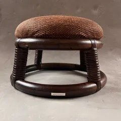 籐（ラタン）製の丸型正座椅子 MADE IN INDONEのサムネイル