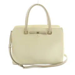 ケイトスペード KATE SPADE 2WAY ハンドバッグ ショルダーバッグ レザー リボン オフホワイト /MI ■OS
