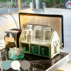 調味料ラック ダルトン TABLE ORGANIZER スチール 小物収納 （ DULTON スパイスラック 調味料ケース 収納 スタンド ガラス 収納ラック 調味料入れ ストッカー ガラスポット 持ち運び おしゃれ キッチン 洗面所 文具 )のサムネイル