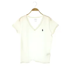 ポロ ラルフローレン POLO RALPH LAUREN Vネック 半袖カットソー Tシャツ M ホワイト /ES ■OS