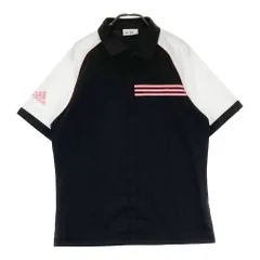 サイズ：O ADIDAS GOLF アディダスゴルフ  ハーフジップ 半袖ポロシャツ  ブラック系 [240101634401] ゴルフウェア メンズ ストスト