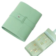 在庫処分　大容量 お釣り収納バッグ 持ち運びが簡単 化粧品 ネックレス 小物入れ 折りたたみ可能旅行 アクセサリーバッグ オーガナイザー スタッドピアス 出張 イヤリング 素材 レザー 携帯小柄旅行外出 収納ケース ジュエリーボックス iSuperb