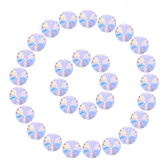 uxcell ポ イントバックラインストーン、28個14mmラウンドガラスラインストーン、ファセット水晶カボションジェム、ブローチ、DIYクラフト、宝石メイキング、布の装飾用（ライトパープルブルー）