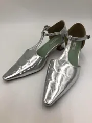 EVOL イーボル ポインテッド セパレート パンプス size25.0/シルバー ■■ レディース